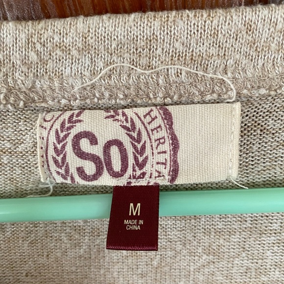 Cream colored long sleeved t-shirt from SO - Picture 3 of 5